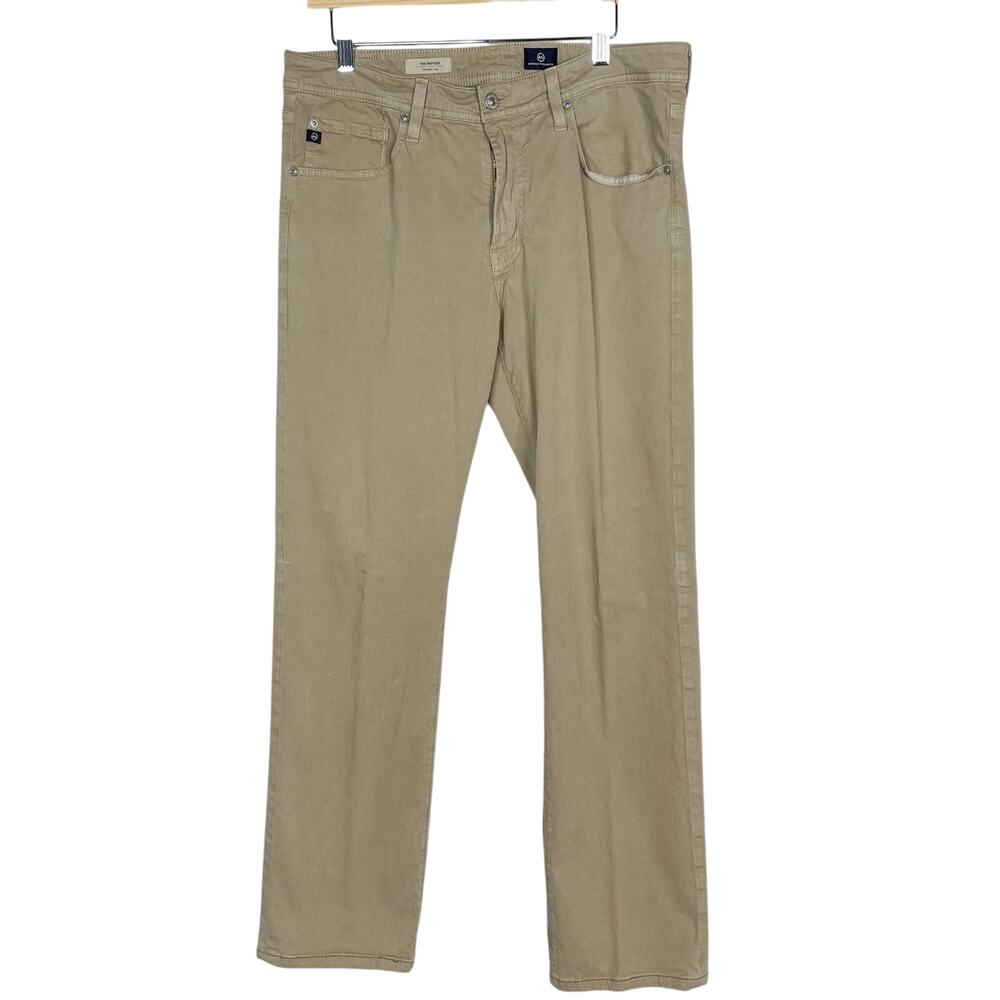 AG Adriano Goldschmied Mens 34x31 Cream The Protege Straight Leg Pants Chinos